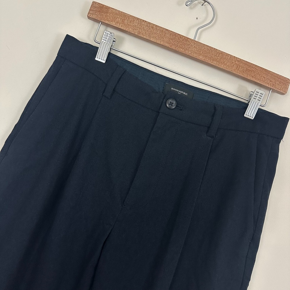Banana Republic Pants Blue Brushed Pleated Wool Blend Business Formal Mens 30x30